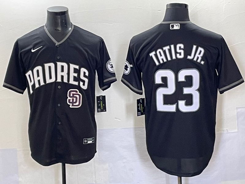 Men 2025 San Diego Padres 23 Tatis jr Black Game Nike MLB Jersey style 7039